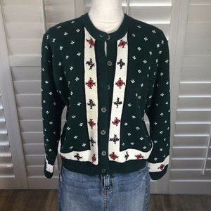 Vtg Petite Sophisticate Large Hunter Green Sweater